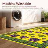 Ultra Soft Area Rug, Non Slip, Stain Resistant, Washable Area Rugs for Living Room, Bedroom, Whimsical Festive Color Palette(Yellow)