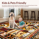 Ultra Soft Area Rug, Non Slip, Stain Resistant, Washable Area Rugs for Living Room, Bedroom, Boho Yellow Tiger Print Living Room Rug(Yellow)