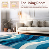 Dynamic Seafoam Curvilinear Arrangement(Blue)