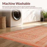 Ultra Soft Area Rug, Non Slip, Stain Resistant, Washable Area Rugs for Living Room, Bedroom, Artistic Textured Rustic Appeal(Orange)