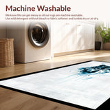 Ultra Soft Area Rug, Non Slip, Stain Resistant, Washable Area Rugs for Living Room, Bedroom, Contemporary Celestial Wolf Aesthetic(Gray)
