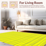 Ultra Soft Area Rug, Non Slip, Stain Resistant, Washable Area Rugs for Living Room, Bedroom, Elegant Layered Trellis Look(Yellow)