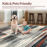 Ultra Soft Area Rug, Non Slip, Stain Resistant, Washable Area Rugs for Living Room, Bedroom, Piano Key Rug Ebony & Ivory Stripe Woven Floor Covering(Gray)