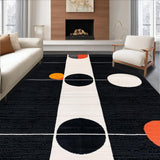 Ultra Soft Area Rug, Non Slip, Stain Resistant, Washable Area Rugs for Living Room, Bedroom, Sleek Earthy Ogee Motif(Black)