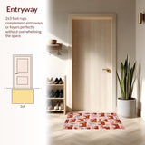 Ultra Soft Area Rug, Non Slip, Stain Resistant, Washable Area Rugs for Living Room, Bedroom, Artistic Fun-Filled Bath Mat(Pink)