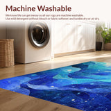 Ultra Soft Area Rug, Non Slip, Stain Resistant, Washable Area Rugs for Living Room, Bedroom, Ocean Abyss Runner Rug 3D Nautical Octopus Spiral Patterned Mat Design(Blue)
