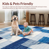 Ultra Soft Area Rug, Non Slip, Stain Resistant, Washable Area Rugs for Living Room, Bedroom, Preppy Bowtie Pattern Rug Soft Blue Decorative Mat with Non Slip Design(Blue)