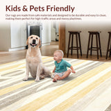 Ultra Soft Area Rug, Non Slip, Stain Resistant, Washable Area Rugs for Living Room, Bedroom, Luxurious Textured Cream Waves(Yellow)