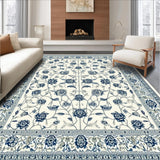 Ultra Soft Area Rug, Non Slip, Stain Resistant, Washable Area Rugs for Living Room, Bedroom, Delicate Avian Inspired Decor(White)