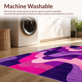 Ultra Soft Area Rug, Non Slip, Stain Resistant, Washable Area Rugs for Living Room, Bedroom, Artful Rustic Braided Textures(Purple)
