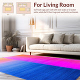Ultra Soft Area Rug, Non Slip, Stain Resistant, Washable Area Rugs for Living Room, Bedroom, Playful Modern Tiled Arrangement(Orange)