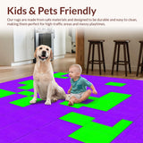 Ultra Soft Area Rug, Non Slip, Stain Resistant, Washable Area Rugs for Living Room, Bedroom, Interactive Playful Geometric Layout(Purple)