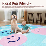 Ultra Soft Area Rug, Non Slip, Stain Resistant, Washable Area Rugs for Living Room, Bedroom, Whimsical Colorful Character Pattern(Blue)