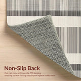 Ultra Soft Area Rug, Non Slip, Stain Resistant, Washable Area Rugs for Living Room, Bedroom, Eclectic Earthy Striped Aesthetic(Gray)