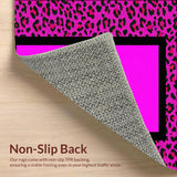 Ultra Soft Area Rug, Non Slip, Stain Resistant, Washable Area Rugs for Living Room, Bedroom, Stylish Colorful Cheetah Print(Pink)