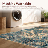 Ultra Soft Area Rug, Non Slip, Stain Resistant, Washable Area Rugs for Living Room, Bedroom, Rustic Vintage Medallion Design(Beige)