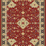Ultra Soft Area Rug, Non Slip, Stain Resistant, Washable Area Rugs for Living Room, Bedroom, Transitional Cream and Gold Aesthetic(Red)