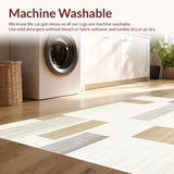 Modern Geo White and Beige Contemporary Floor Art(Beige)