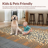 Ultra Soft Area Rug, Non Slip, Stain Resistant, Washable Area Rugs for Living Room, Bedroom, Sophisticated Textured Animal Prints(Beige)