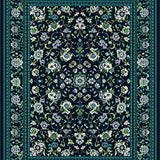 Ultra Soft Area Rug, Non Slip, Stain Resistant, Washable Area Rugs for Living Room, Bedroom, Bold Colorful Ogee Pattern(Blue)