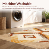 Ultra Soft Area Rug, Non Slip, Stain Resistant, Washable Area Rugs for Living Room, Bedroom, Elegant Trellis Pattern in Warm Hues(Beige)