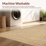 Ultra Soft Area Rug, Non Slip, Stain Resistant, Washable Area Rugs for Living Room, Bedroom, Elegant Western-Style Print(Beige)