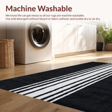 Ultra Soft Area Rug, Non Slip, Stain Resistant, Washable Area Rugs for Living Room, Bedroom, Dramatic Monochrome Zebra Print Rug With Bold Stripe Pattern for Vibrant Decor(Black)
