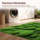 Ultra Soft Area Rug, Non Slip, Stain Resistant, Washable Area Rugs for Living Room, Bedroom, Modern Leaf-Shaped Bedroom Plush Nature-Inspired Carpet(Green)