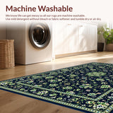 Ultra Soft Area Rug, Non Slip, Stain Resistant, Washable Area Rugs for Living Room, Bedroom, Cozy Earthy Tone Composition(Blue)