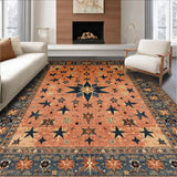 Ultra Soft Area Rug, Non Slip, Stain Resistant, Washable Area Rugs for Living Room, Bedroom, Charming Primitive Star Design(Red)