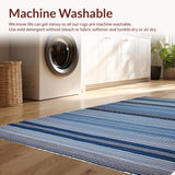 Ultra Soft Area Rug, Non Slip, Stain Resistant, Washable Area Rugs for Living Room, Bedroom, Stylish Coastal Blue Patterns(Blue)