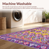 Ultra Soft Area Rug, Non Slip, Stain Resistant, Washable Area Rugs for Living Room, Bedroom, Whimsical Multi-Hued Geometric Style(Yellow)