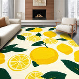 Ultra Soft Area Rug, Non Slip, Stain Resistant, Washable Area Rugs for Living Room, Bedroom, Vibrant Lemon Fruit Aesthetic(Yellow)