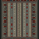 Ultra Soft Area Rug, Non Slip, Stain Resistant, Washable Area Rugs for Living Room, Bedroom, Elegant Black White Trellis Design(Red)
