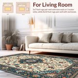 Ultra Soft Area Rug, Non Slip, Stain Resistant, Washable Area Rugs for Living Room, Bedroom, Soft Earthy Paisley Aesthetic(Ivory)