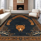 Ultra Soft Area Rug, Non Slip, Stain Resistant, Washable Area Rugs for Living Room, Bedroom, Whimsical Playful Animal Theme Aesthetic(Brown)