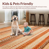 Ultra Soft Area Rug, Non Slip, Stain Resistant, Washable Area Rugs for Living Room, Bedroom, Stylish Earthy Modern Textural Blend(Brown)