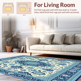 Ultra Soft Area Rug, Non Slip, Stain Resistant, Washable Area Rugs for Living Room, Bedroom, Global Wanderer Boho Chic Backyard Area Rug(Beige)