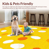 Ultra Soft Area Rug, Non Slip, Stain Resistant, Washable Area Rugs for Living Room, Bedroom, Trendy Minimalist Egg Form(Yellow)