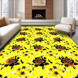 Ultra Soft Area Rug, Non Slip, Stain Resistant, Washable Area Rugs for Living Room, Bedroom, Charming Earthy Floral Arrangement(Yellow)