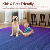 Ultra Soft Area Rug, Non Slip, Stain Resistant, Washable Area Rugs for Living Room, Bedroom, Contemporary Purple Blue Bedroom Plush Area Rug(Blue)