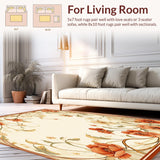 Ultra Soft Area Rug, Non Slip, Stain Resistant, Washable Area Rugs for Living Room, Bedroom, Art Nouveau Inspired Non Slip Ultra Boho Area(Beige)