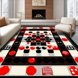 Ultra Soft Area Rug, Non Slip, Stain Resistant, Washable Area Rugs for Living Room, Bedroom, Playful Modern Dice Aesthetic(Red)