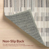Ultra Soft Area Rug, Non Slip, Stain Resistant, Washable Area Rugs for Living Room, Bedroom, Elegant Neutral Tiled Arrangement(Gray)