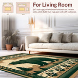 Ultra Soft Area Rug, Non Slip, Stain Resistant, Washable Area Rugs for Living Room, Bedroom, Earthy Bear-Themed Cozy Ambiance(Brown)
