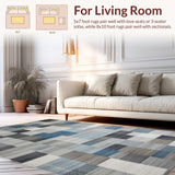Ultra Soft Area Rug, Non Slip, Stain Resistant, Washable Area Rugs for Living Room, Bedroom, Elegant Abstract Neutral Tones(Gray)