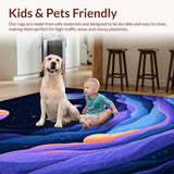 Ultra Soft Area Rug, Non Slip, Stain Resistant, Washable Area Rugs for Living Room, Bedroom, Vibrant Cosmic Planetary Aesthetic(Purple)