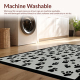 Ultra Soft Area Rug, Non Slip, Stain Resistant, Washable Area Rugs for Living Room, Bedroom, Contemporary Textured Animal Motif(Gray)