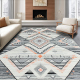 Ultra Soft Area Rug, Non Slip, Stain Resistant, Washable Area Rugs for Living Room, Bedroom, Contemporary Neutral Trellis Pattern(Gray)