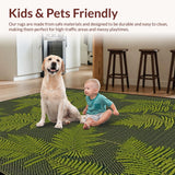 Ultra Soft Area Rug, Non Slip, Stain Resistant, Washable Area Rugs for Living Room, Bedroom, Warm Vintage Ogee Emblem(Gray)